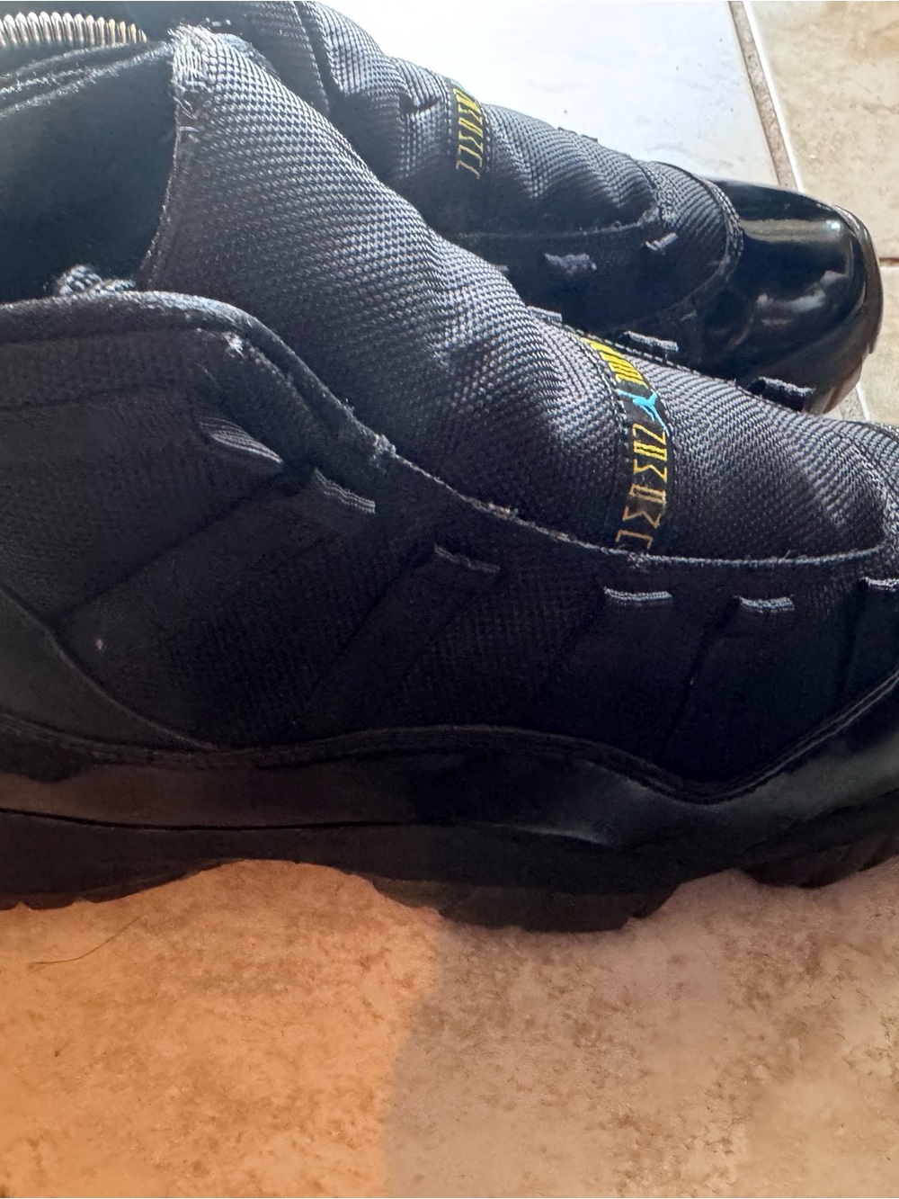 Jordan Black Patent Leather High-Top Sneakers (needs laces) - Picture 3 of 7